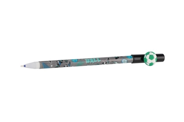 Stylo gomme avec ballon de football 16cm en plastique 6 couleurs 36 pcs dans une boîte