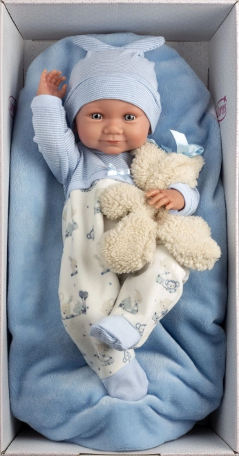 Llorens 73807 NOUVEAU-NÉ GARÇON - poupée réaliste bébé avec corps tout vinyle - 40 cm