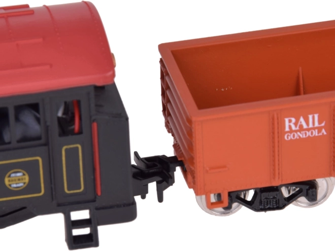 Ensemble de train électrique avec locomotive à vapeur classique et unité de contrôle