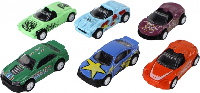 Collection colorée de 6 petites voitures 1:64