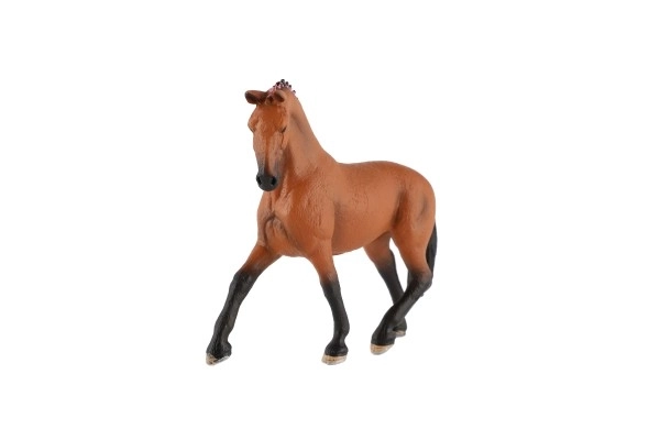 Cheval domestique brun zooted plastique 13cm dans un sachet