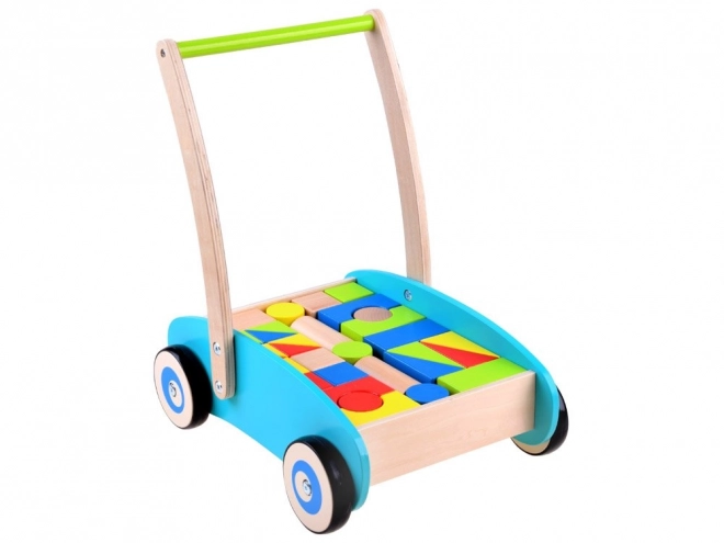 Trotteur en bois avec blocs pour enfants