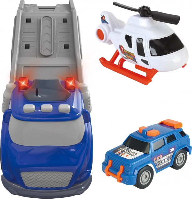 Woopie Remorque de Police Bleue City Truck avec Effets Sonores et Lumineux