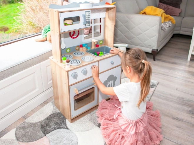 Cuisine en bois pour enfants avec accessoires Ecotoys