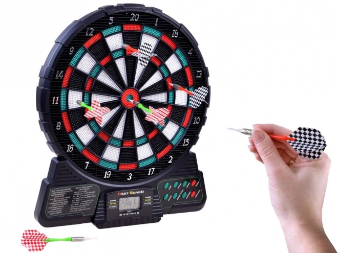 Cible électronique pour fléchettes avec 18 jeux