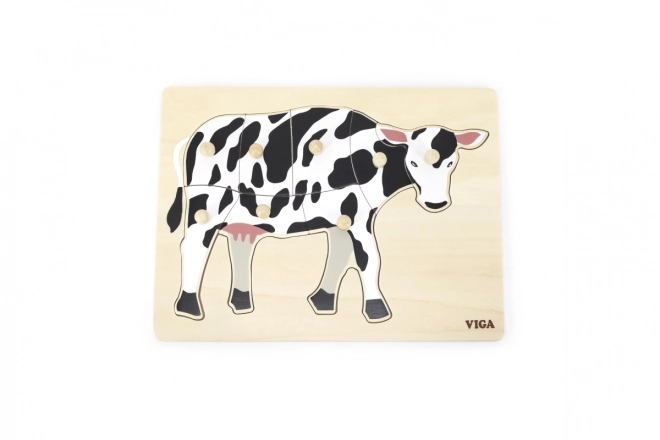 Casse-tête en bois Montessori - vache