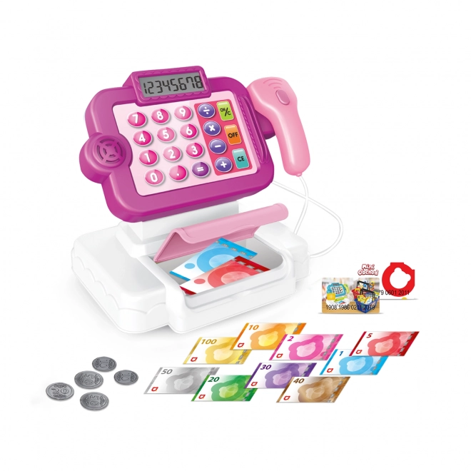 MINI MAGASIN - caisse enregistreuse tchèque avec apprentissage de l'achat - rose