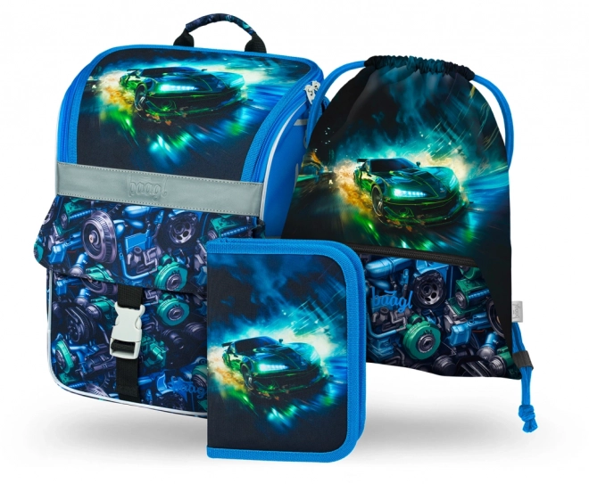 BAAGL 3 ENSEMBLE Zippy Voiture de Course: sac, trousse, sac à chaussures