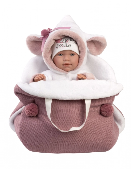 Llorens 74048 NEW BORN - poupée réaliste bébé avec sons et corps en tissu souple - 42 cm