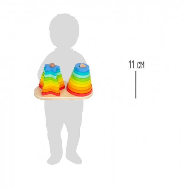 Tour Empilable Duo Arc-en-ciel pour enfants