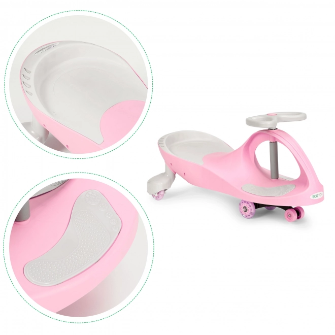 Voiture à pédales avec roues LED roses ECOTOYS