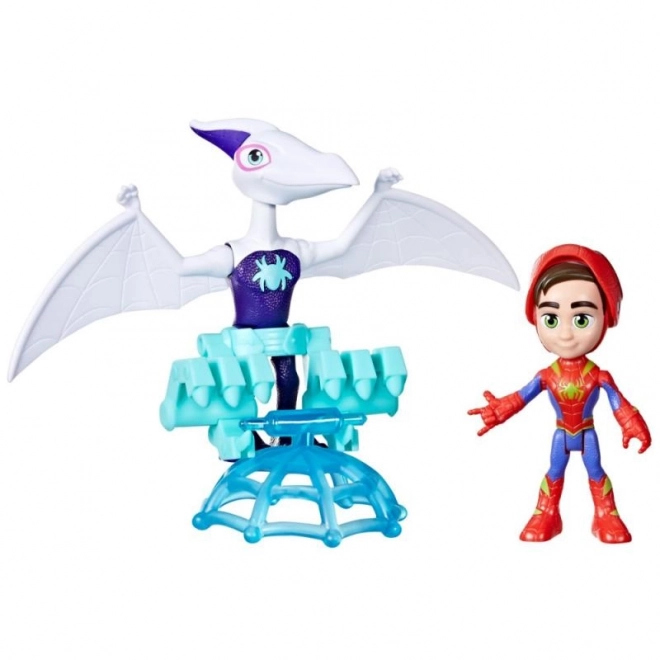 Spider-man spidey et ses amis incroyables figurine avec dinosaure et accessoires