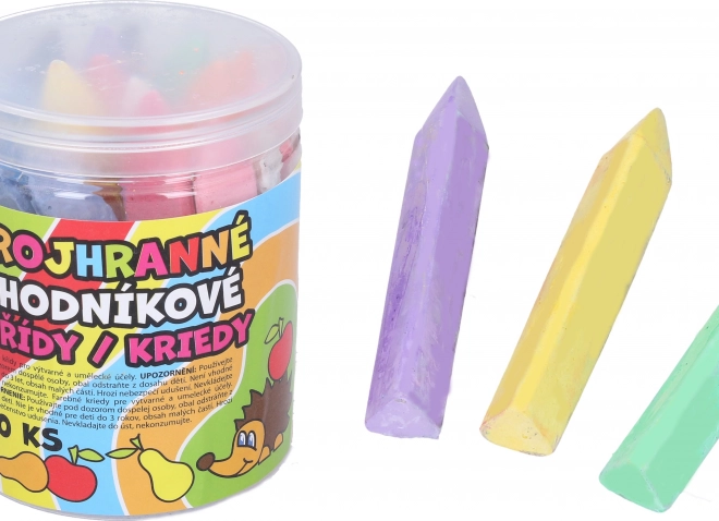 Craies de trottoir colorées triangulaires, 20 pièces