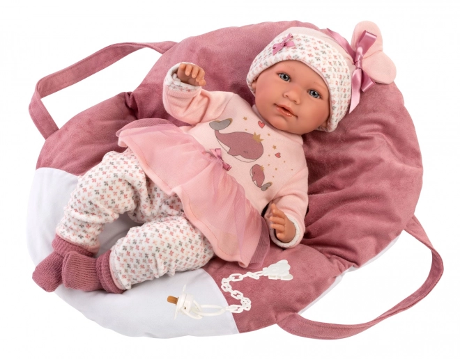 Llorens 74014 NOUVEAU-NÉ - poupée bébé réaliste avec sons et corps en tissu doux - 42 cm