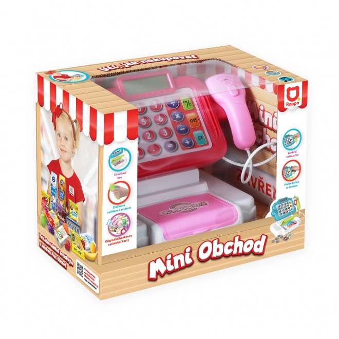 MINI MAGASIN - caisse enregistreuse tchèque avec apprentissage de l'achat - rose