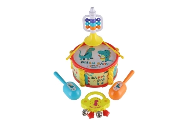 Instruments de musique/ensemble plastique 5pcs dans une boîte 2 couleurs en sac 27,5x28cm 3m+