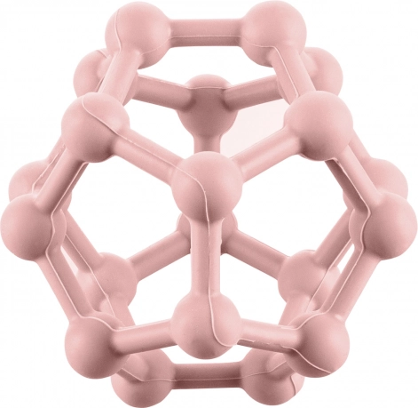 Anneau de dentition en silicone Atom, vieux rose