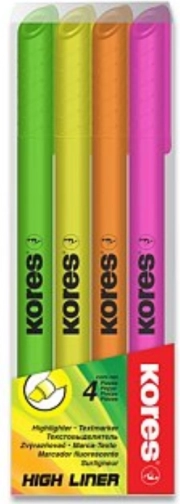 Kores Surligneurs High Liner Set de 4 pièces