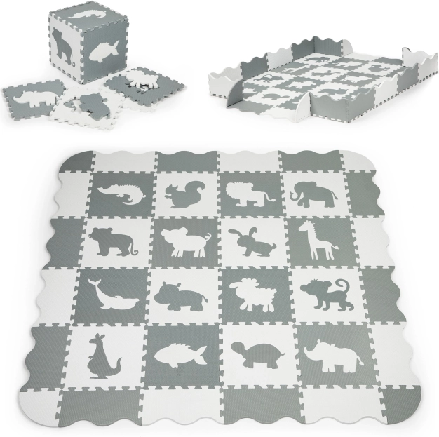 Tapis en mousse avec parc Puzzle piscine à balles sèche 36 pcs Ecotoys