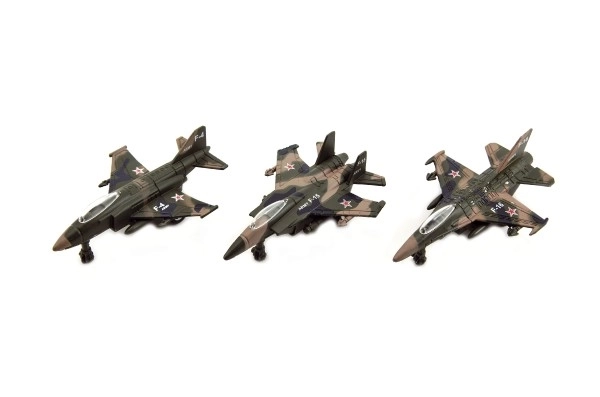Avion/chasseur militaire métal/plastique 9cm