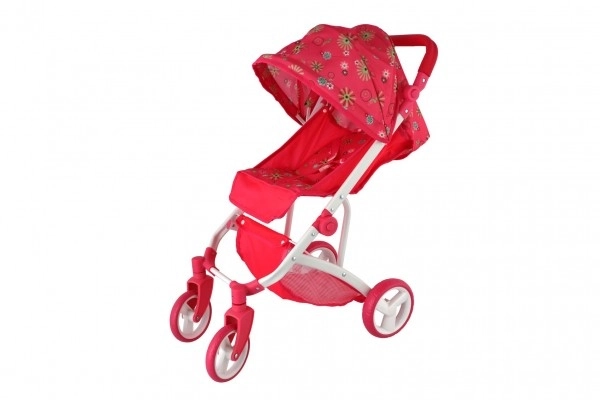 Poussette pour poupées sportive avec auvent tissu 58x35x70cm en boîte 33x48x16cm