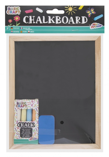 Tableau avec craies et éponge