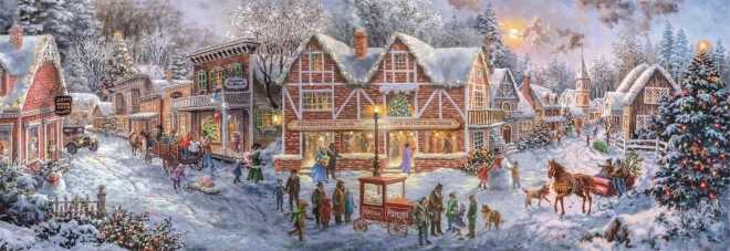 CLEMENTONI Puzzle panoramique Collection de Noël : Préparation pour Noël 1000 pièces