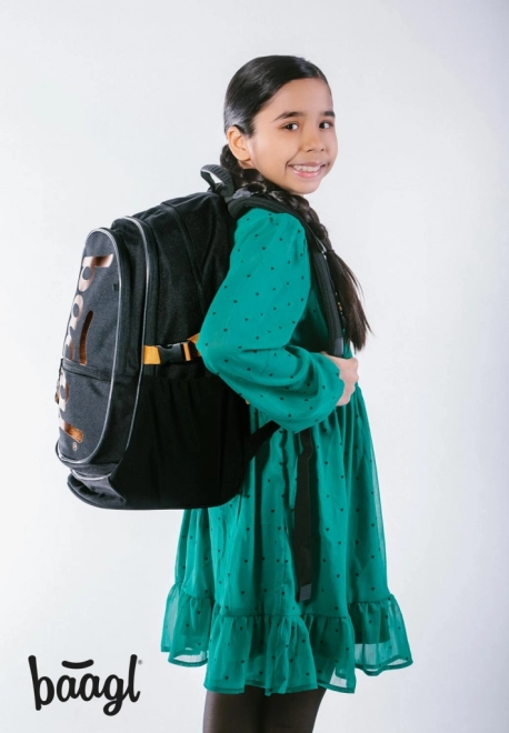 BAAGL Sac à dos scolaire Core Métallique Bronze