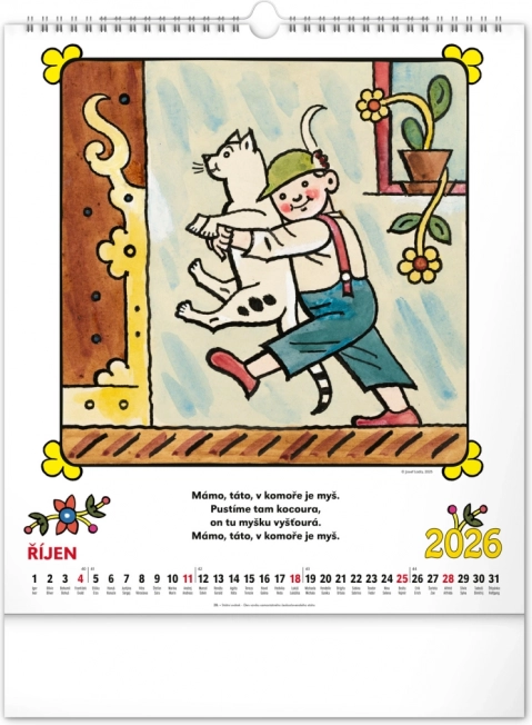 Calendrier mural Josef Lada - Comptines 2026