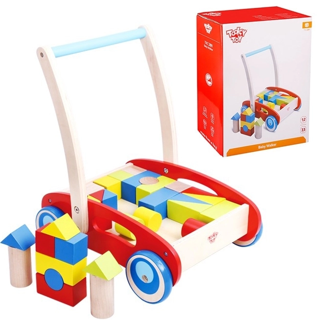 Marchette en bois avec cubes Tooky Toy