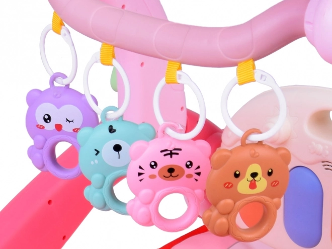 Tapis d'éveil jouet pour bébés 3 en 1 rose