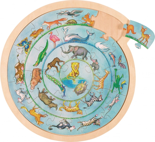 Puzzle animalier rond