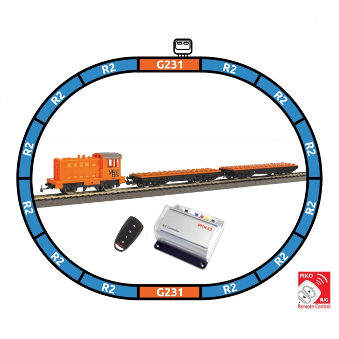 Kit de démarrage ferroviaire Piko avec locomotive diesel