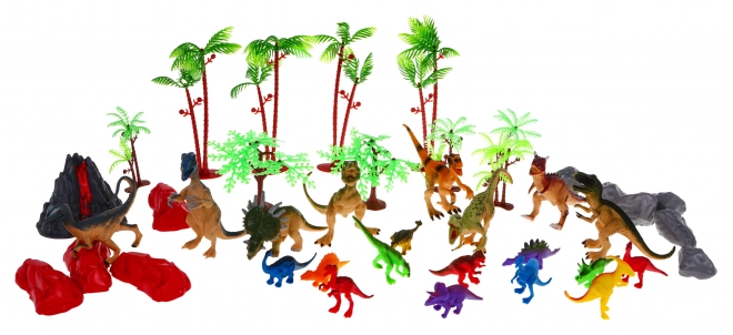 « Monde des dinosaures » ensemble de figurines pour enfants 3+ Tête de dinosaure + base paysage