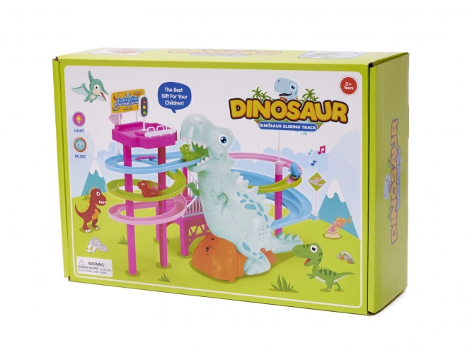Piste de course de dinosaures avec sons et lumières