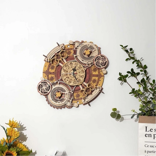 Puzzle Mécanique en Bois 3D RoboTime Horloge avec Calendrier