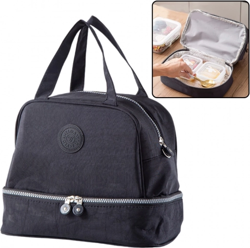 Sac isotherme avec bandoulière réglable noir 27 cm