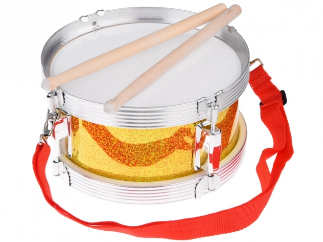 Tambour avec cerceau en métal et baguettes