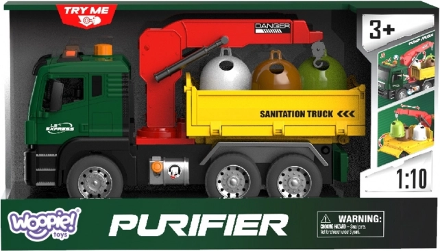 Camion-benne de Woopie avec grue pour le tri des déchets - échelle 1:10