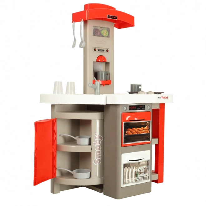 Cuisine électronique pour enfants en plastique rouge pliable avec son + accessoires