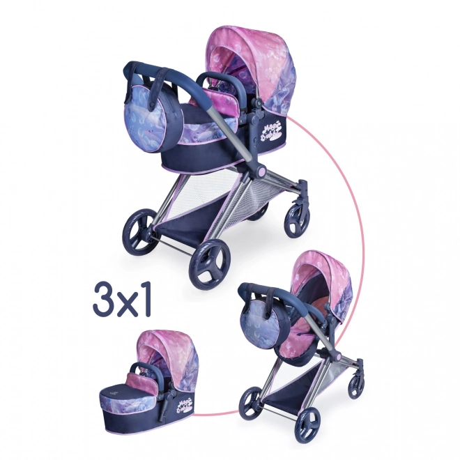 DeCuevas 81776 Poussette pliable pour poupées 3 en 1 avec sac Magic Bubble 2024 - 73 cm