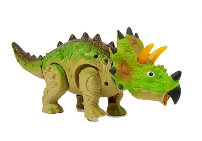 Dinosaure à piles Triceratops vert
