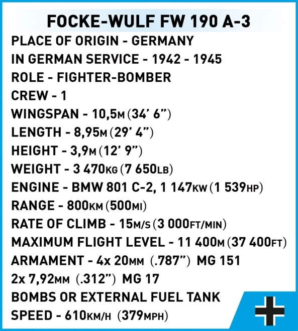 Kit Collection Historique WWII Focke-Wulf FW 190 A-3 382 pièces