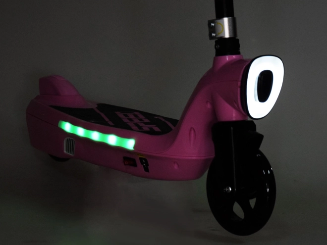 Trottinette électrique avec éclairage LED – Rose