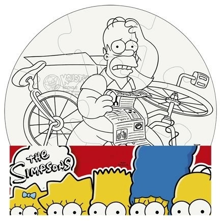 Colorie ton puzzle Les Simpson cercle 9 pièces