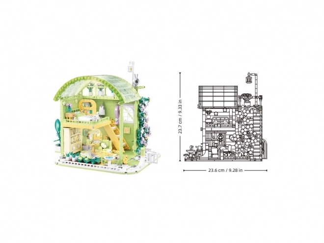 Sluban maisonnette de printemps – petite maison de jardin pastel avec éclairage