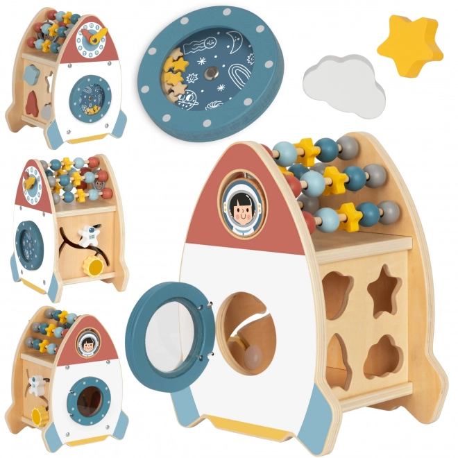 Fusée en bois pour enfants avec activités TOOKY TOY