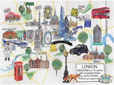 Carte illustrée avec monuments emblématiques