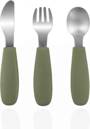 Couverts en silicone pour enfants, Vert Forêt