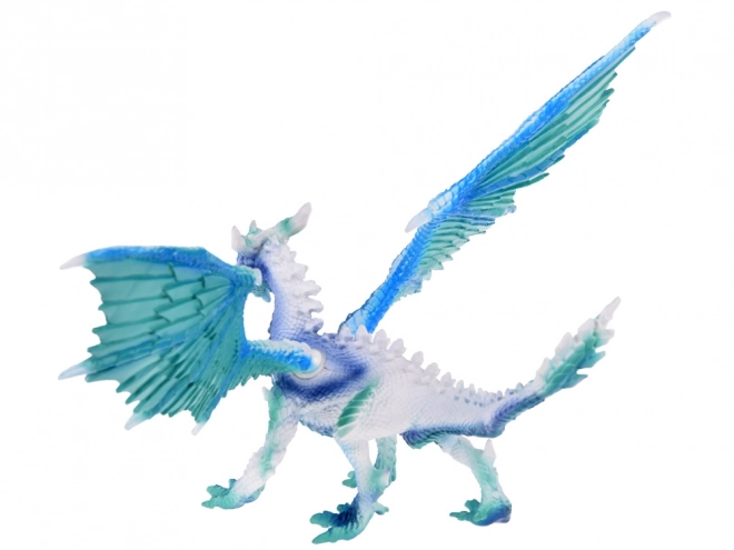 Dragon de glace bleu et blanc avec ailes mobiles